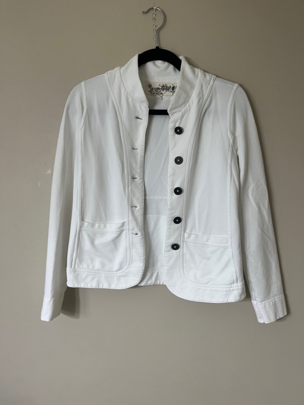 Aventura White Button-Front Blazer Jacket